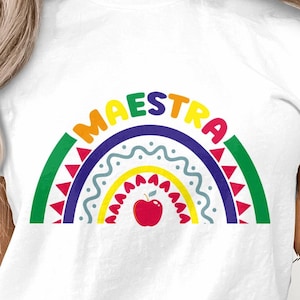 Maestra Svg Png, Spanish Teacher Svg, Español Svg, Regreso a La Escuela SVG, Maestra Bilingue Svg, Bilingual Teacher Svg Cricut Sublimation