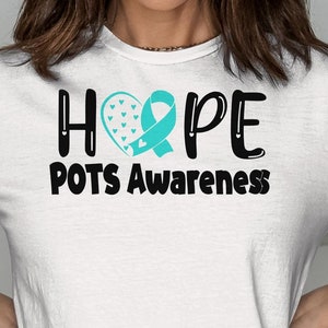 POTS Awareness Svg Png, Hope Svg, POTS Syndrome Svg, Turquoise Ribbon Svg, Dysautonomia Awareness Svg Cricut Sublimation