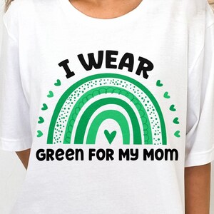 Liver Cancer Awareness Svg Png, I Wear Green For My Mom Svg, Emerald Green Ribbon Svg, Liver Cancer Support Svg Cricut Sublimation Design