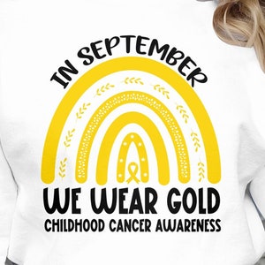 Childhood Cancer Awareness Svg Png, In September We Wear Gold Svg, Pediatric Cancer Awareness Svg, Gold Ribbon Svg Cricut Sublimation