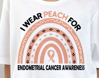 I Wear Peach For My Mom - Uterine Cancer Awareness T-Shirt, Unisex Gift For Women & Men (Black, 2XL) 11 thumbnail image