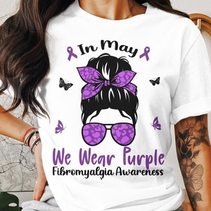 Fibromyalgia Awareness svg png, In May We Wear Purple 1 SVG, Purple Ribbon Fibro Support Svg Cricut Sublimation Design