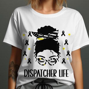 Dispatcher Svg Png, Dispatcher Life Messy Bun Svg, 911 Dispatcher Dispatch Svg Cricut Sublimation Design