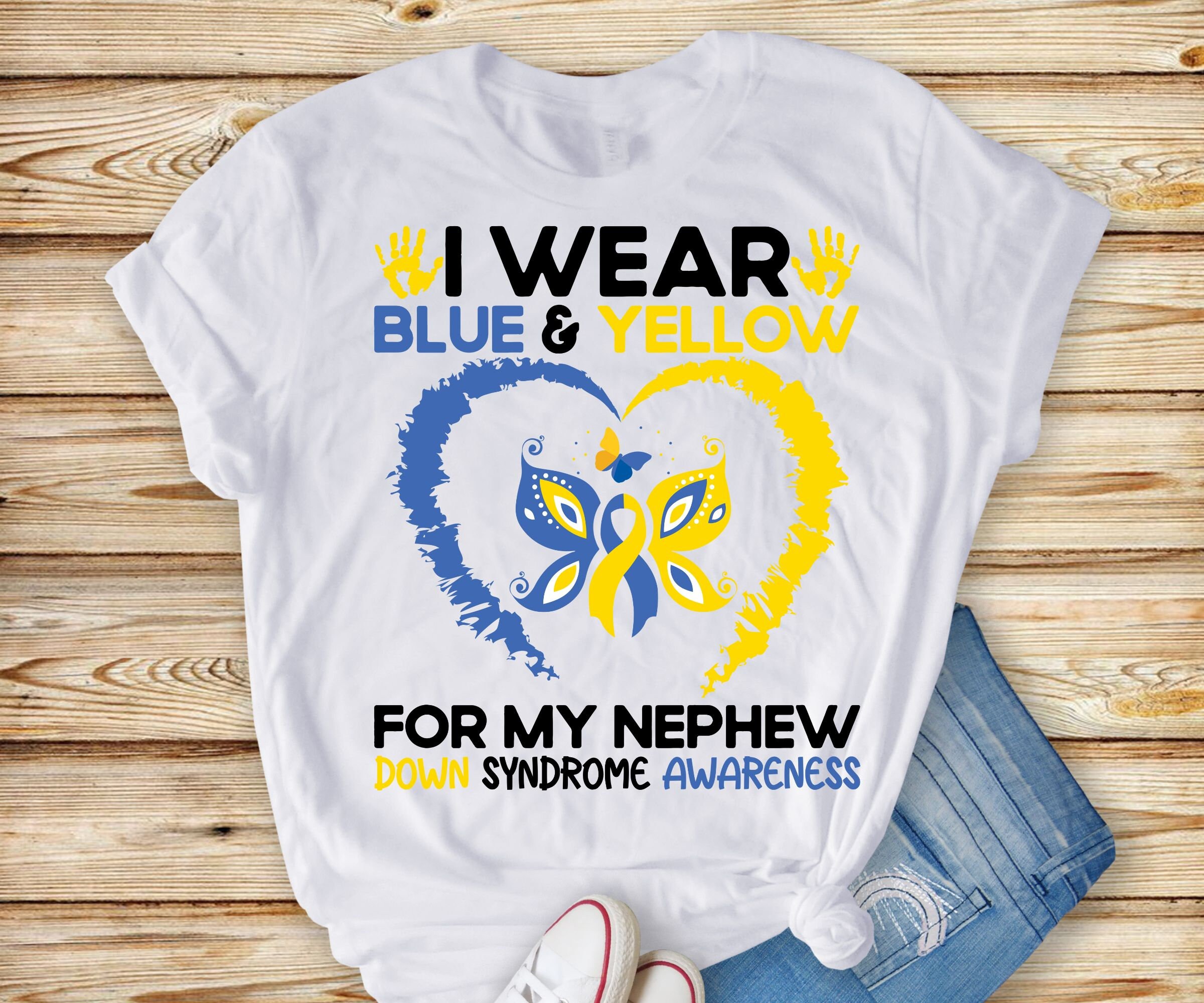 Síndrome de Down Conciencia svg png LLEVO Azul Amarillo para - Etsy México