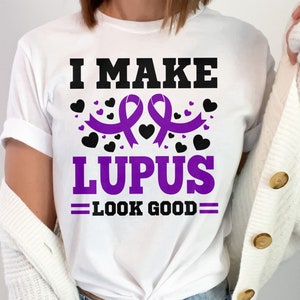 Sensibilisation au lupus PNG Svg, je fais le Lupus belle apparence Png, soutien Lupus ruban violet fichier Cricut Svg Design par sublimation