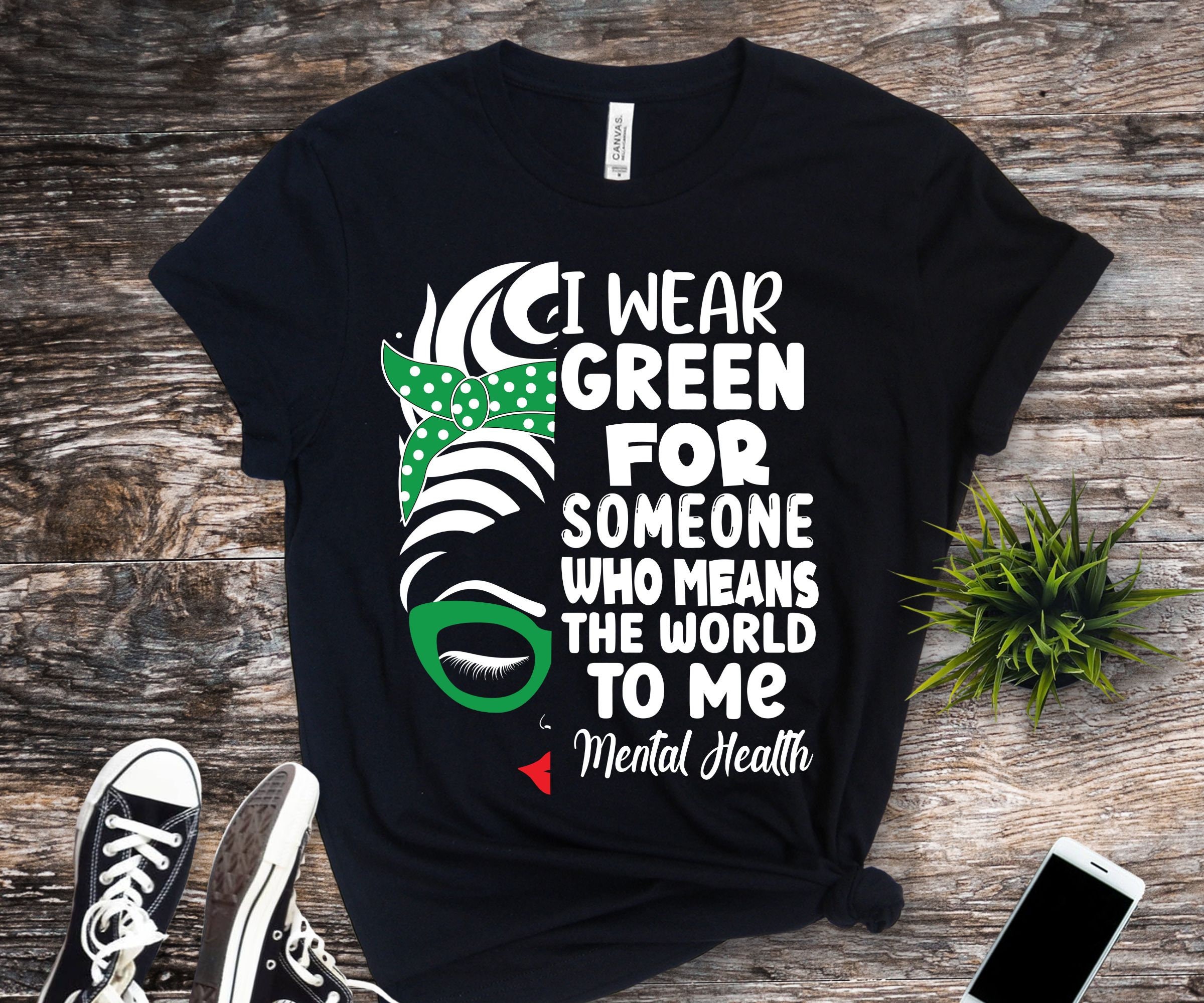Mental Health Awareness Png Svg, Green Ribbon Png, I Wear Green for ...