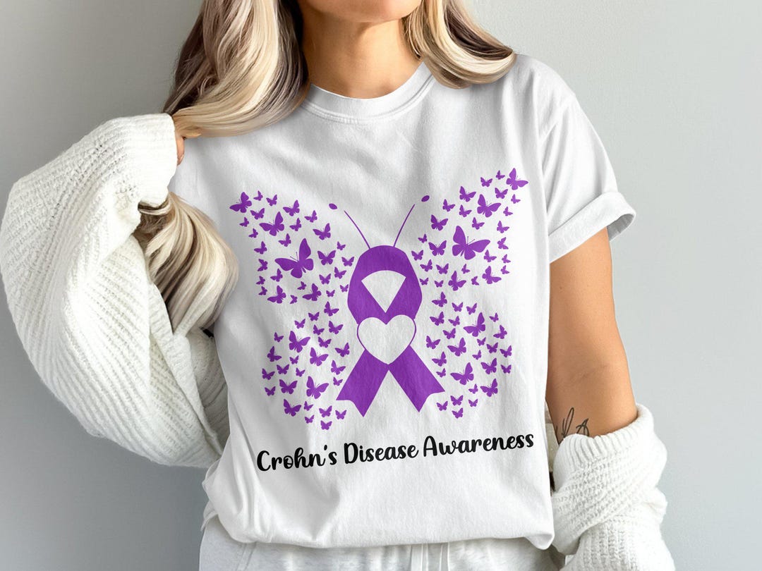 Crohn's Disease Awareness Svg Png, Purple Ribbon Svg Cricut Sublimation ...