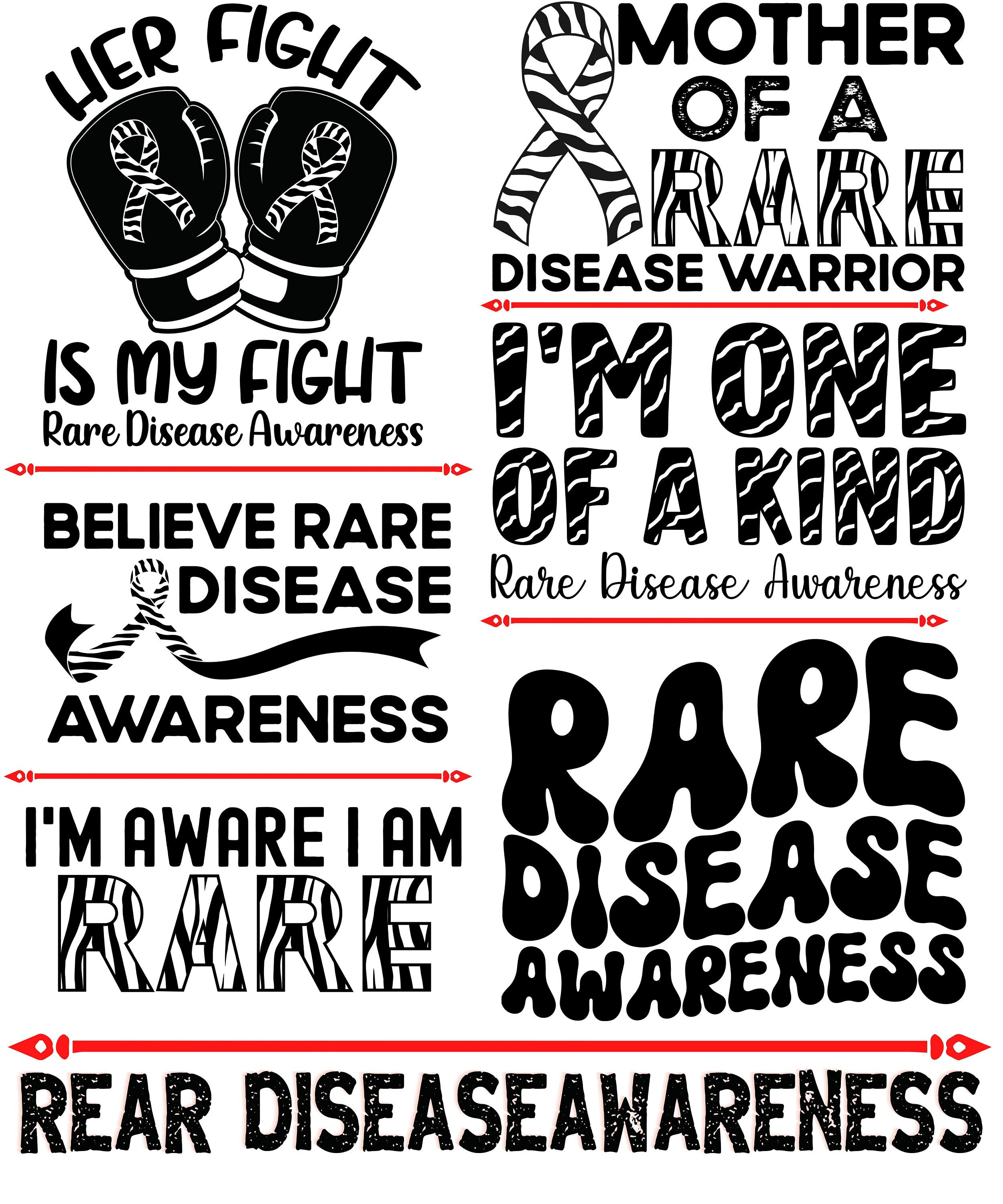 Rare Disease Awareness Svg Png Bundle Zebra Ribbon Svg Rare Etsy