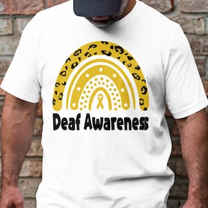 Deaf Awareness Rainbow Svg Png, Funny Deaf Art Sayings Gifts Svg Deaf Awareness Svg, Cricut File Png Sublimation Design