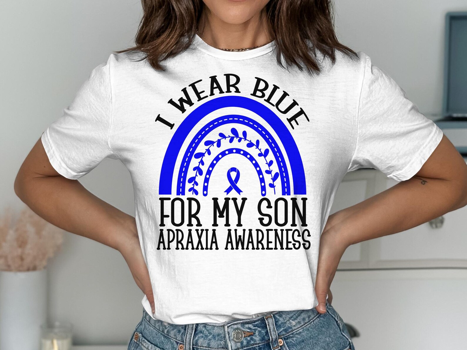 Apraxia Awareness Svg Png, I Wear Blue for My Son Svg, Blue Ribbon Svg ...