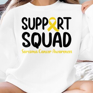 Sarkom-Krebs-Bewusstsein-Svg-Png, Support Squad-Svg, gelbes Band-Svg, Sarkom-Support-Cricut-Sublimations-Design