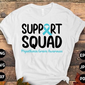 Conscientização sobre Miastenia Gravis Svg Png, Svg, Teal Ribbon Svg, MG Suporte Svg Cricut File Sublimation Design