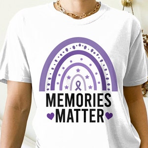 Alzheimer&#39;s Awareness Svg Png, Memories Matter Svg, Purple Ribbon Alzheimer Support Cricut Sublimation Design