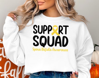 Spina Bifida Awareness Svg Png, Support Squad Svg, Yellow Ribbon Svg Cricut Sublimation Design