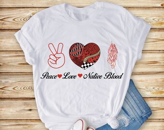 Mes de la Herencia Nativa Americana Png, Peace Love Native Blood png, Cricut Sublimation Design