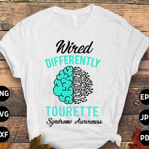 Tourette Syndrome Awareness Svg Png, Wired Differently Tourette Syndrome Awareness Svg, Teal Ribbon Svg Cricut File Sublimation Design