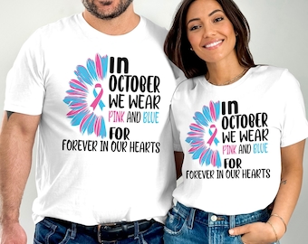 Pregnancy & Infant Loss Awareness Svg Png, In October We Wear Pink and Blue Svg, Pink and Blue Ribbon Svg Cricut Sublimation Design