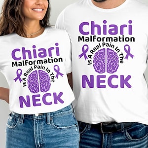 Chiari Malformation Awareness Svg Png, Chiari Malformation is a Real Pain in the Neck Svg, Chiari Support Svg, Purple Ribbon Svg Sublimation