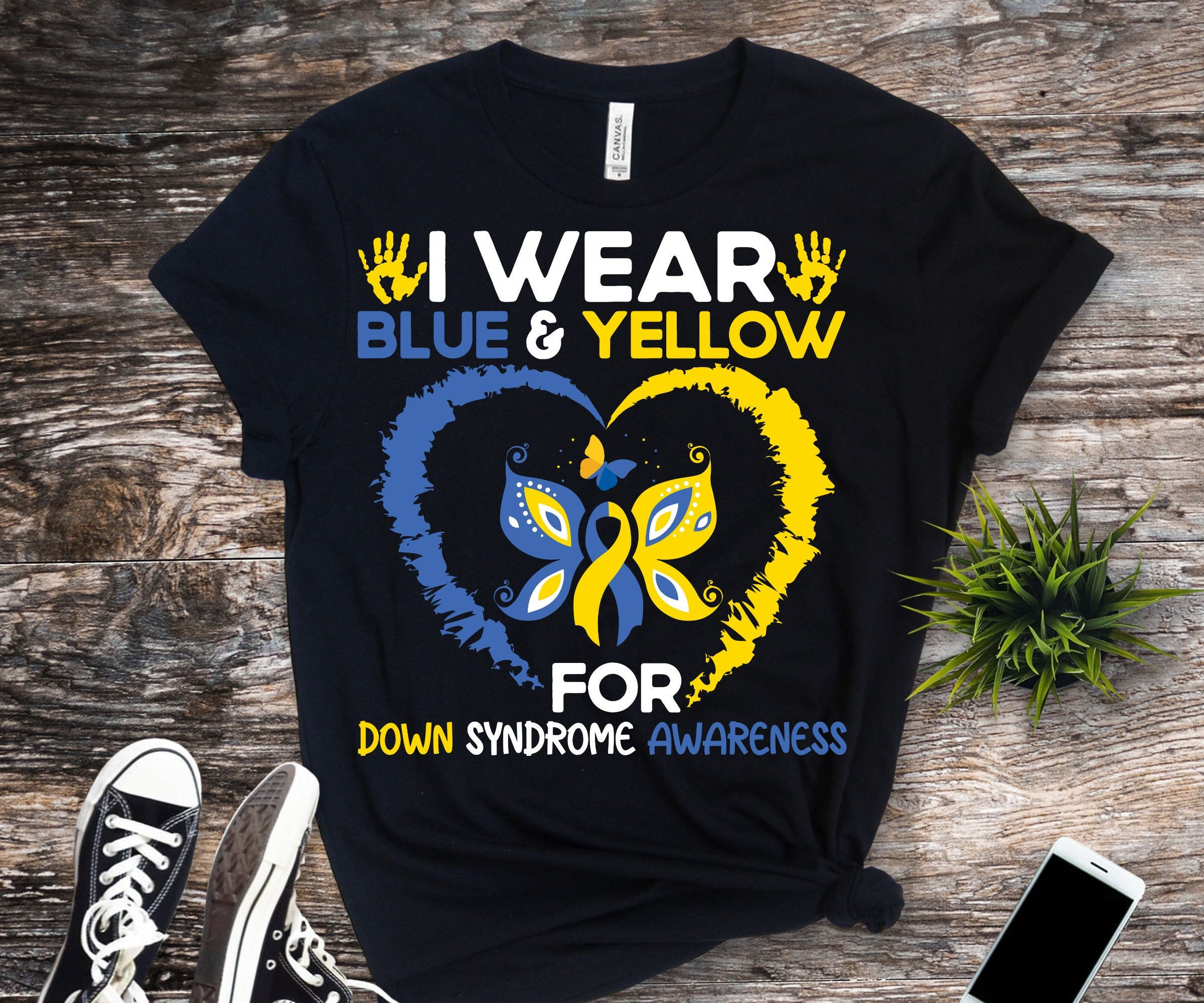 Down Syndrome Awareness Svg Png, I WEAR Blue Yellow for Down Syndrome ...