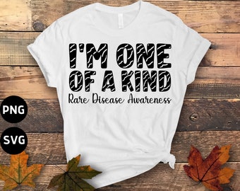 I'm One Of A Kind  Rare Disease Awareness png svg, Rainbow Svg Png, Zebra Ribbon Svg, Ehlers-danlos Syndrome Svg Cricut Sublimation Designs
