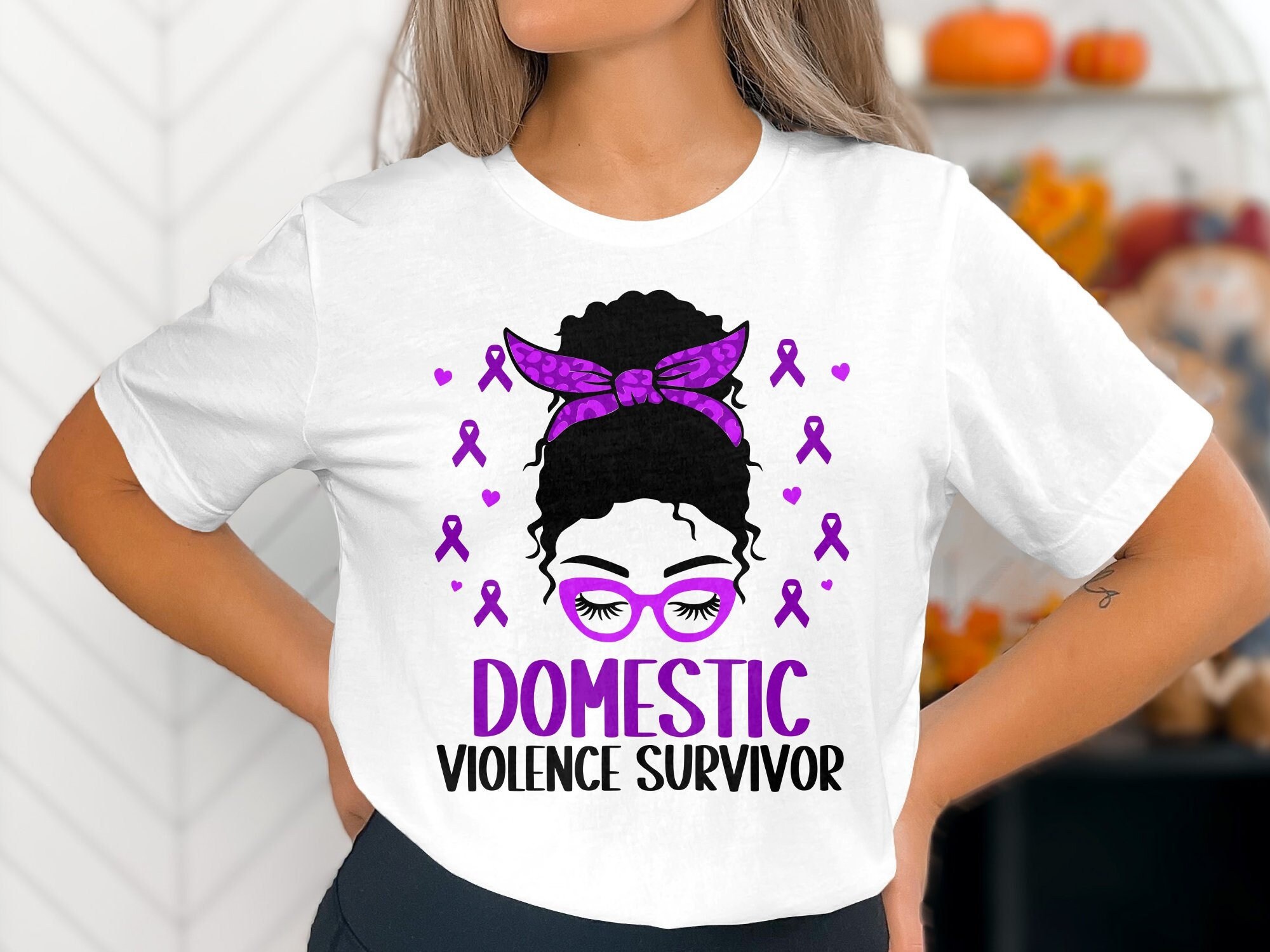 Domestic Violence Awareness Svg Png, Messy Bun Domestic Violence ...