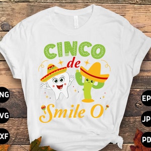Funny Cinco De Mayo Svg Png, Cinco De Smileo Svg, Mexican Fiesta Svg, Mexican Hat Sombrero Svg Cricut File Sublimation Design