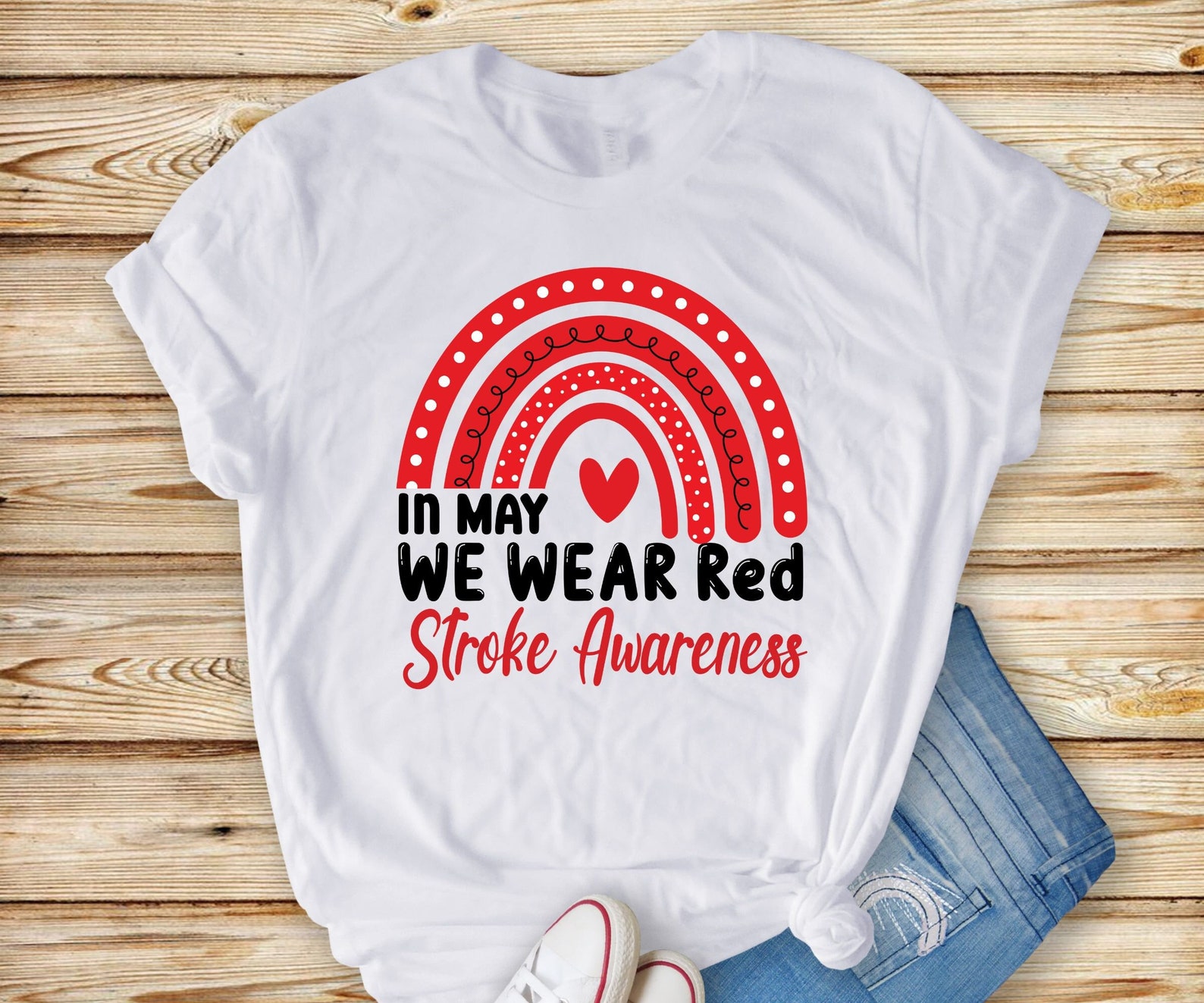 Stroke Awareness Svg Png, in May We Wear Red Stroke Awareness Png, Red ...
