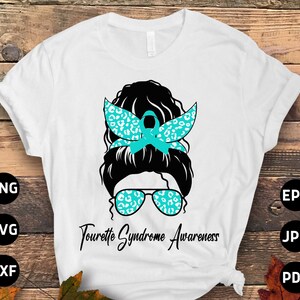 Tourettes Syndrom Awareness SVG Png, Tourettes Awareness SVG, Teal Ribbon SVG Cricut Datei Sublimation Design