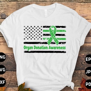 Świadomość przeszczepu narządów Svg Png, Flaga donacji narządów Svg, Donacja narządów Svg Cricut Cut File Projekt sublimacji