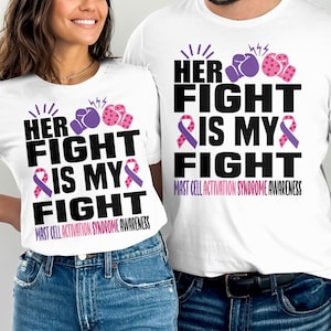Mast Cell Activation Syndrome Awareness Svg Png, Her fight is my fight Svg, Pink Purple Ribbon Svg Cricut Sublimation Designs