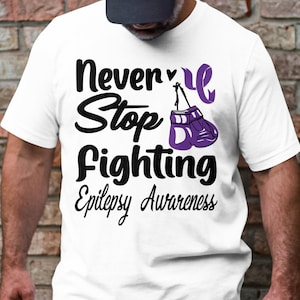 Epilepsy Awareness Svg Png, Never Stop Fighting Svg, Purple Ribbon Svg Cricut Cut File Sublimation