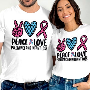 Peace Love Pregnancy and Infant Loss Svg, Pregnancy and Infant Loss Awareness Svg Png, Pink and Blue Ribbon Svg Cricut Sublimation Design
