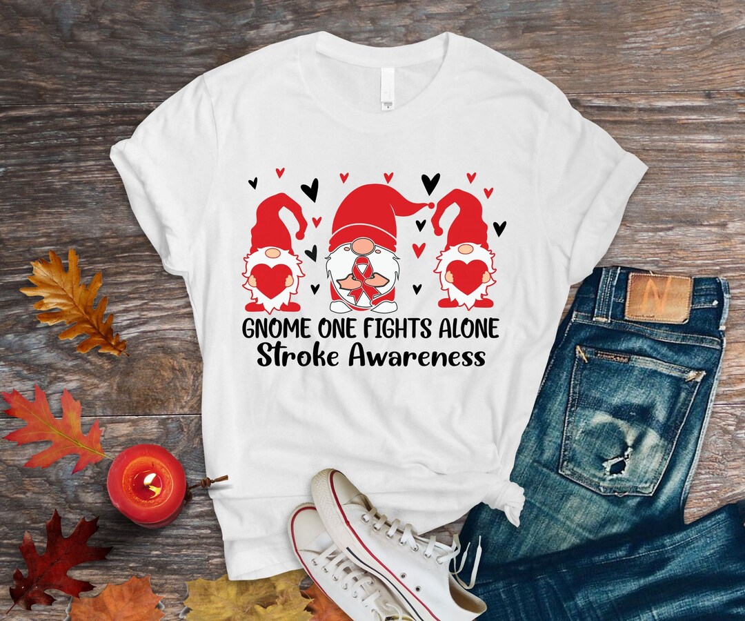 Stroke Awareness Svg Png, Gnome One Fights Alone Stroke Awareness Svg ...