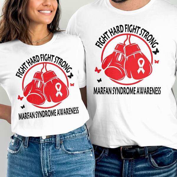 Marfan Syndrome Awareness Svg Png, Fight Hard Fight Strong Svg, Red Ribbon Svg Cricut Png Subliamtion Designs