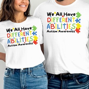 Autism Awareness Svg Png, We All Have Different Abilities Png, Autism Month Svg Puzzle Piece Ribbon Svg Cricut Cut File Sublimation Design