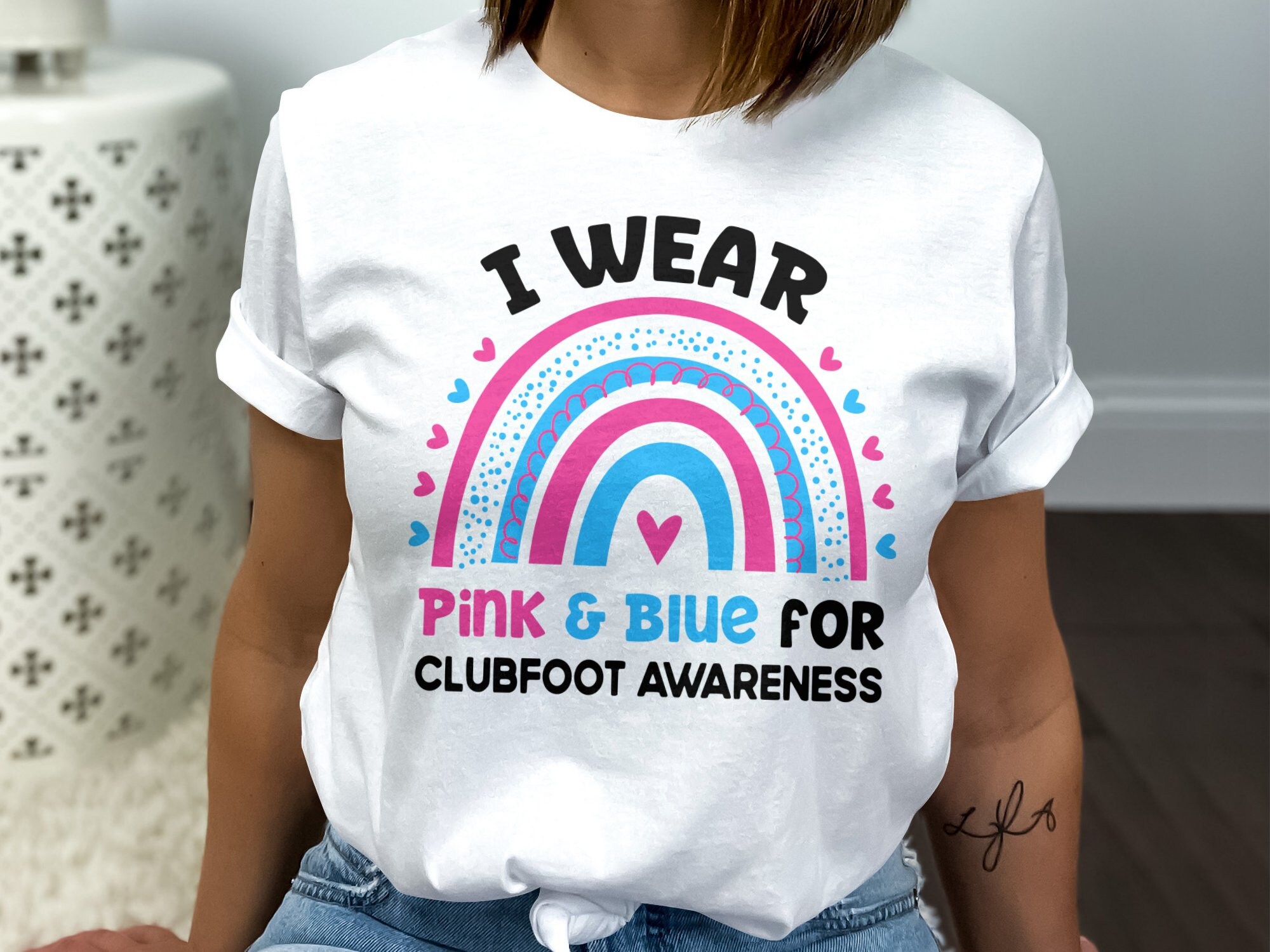 Clubfoot Awareness Svg Png, İ Wear Pink and Blue Svg, Pink and Blue ...