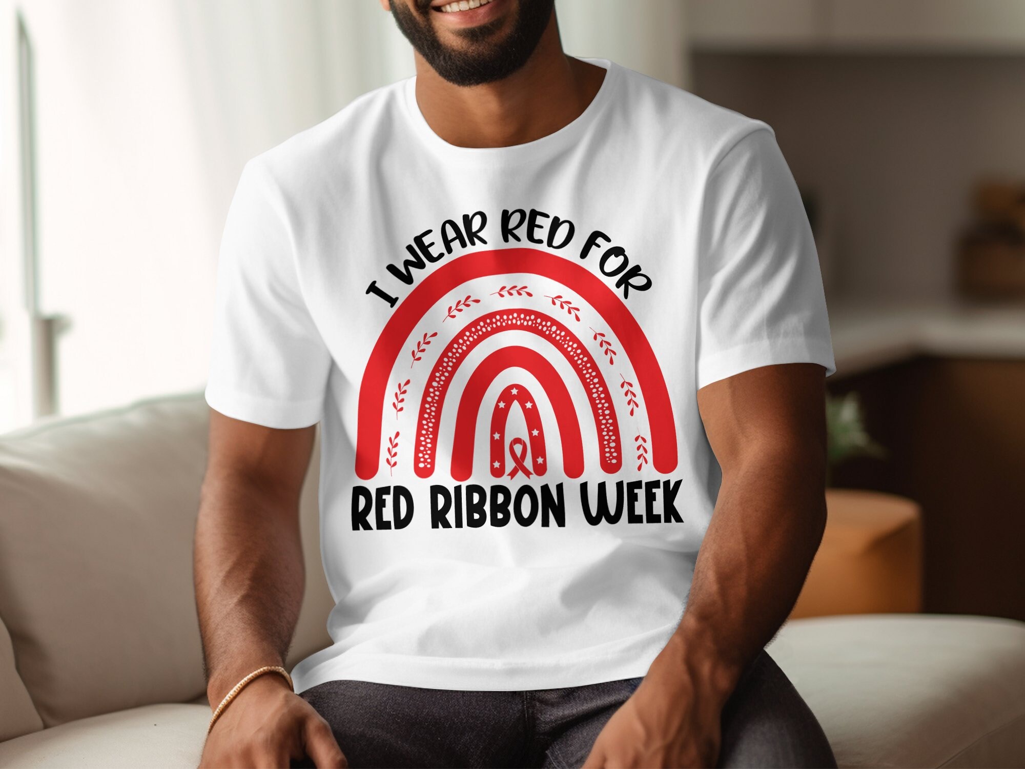 Red Ribbon Week Svg Png, I Wear Red for Red Ribbon Week Rainbow Svg ...