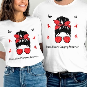 Herz-Chirurgie-Überlebender-Wiederherstellung-Svg, offenes Herz-Chirurgie-Krieger unordentlich Brötchen-Svg, rotes Band-Svg, Herz-Bewusstsein-Svg Cricut Sublimation-Design