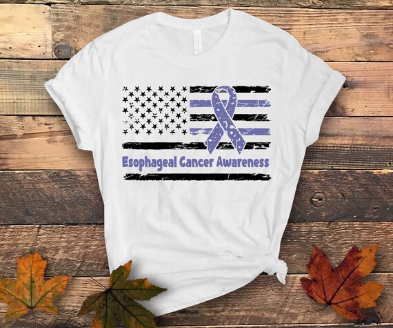Esophageal Cancer Awareness T-Shirt American Flag Distresse Esophageal Cancer Awareness T-Shirt American Flag Distresse