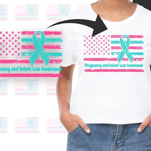 Pregnancy and Infant Loss Awareness Flag Svg, Png, Pink and Blue Ribbon Svg Cricut Sublimation Design