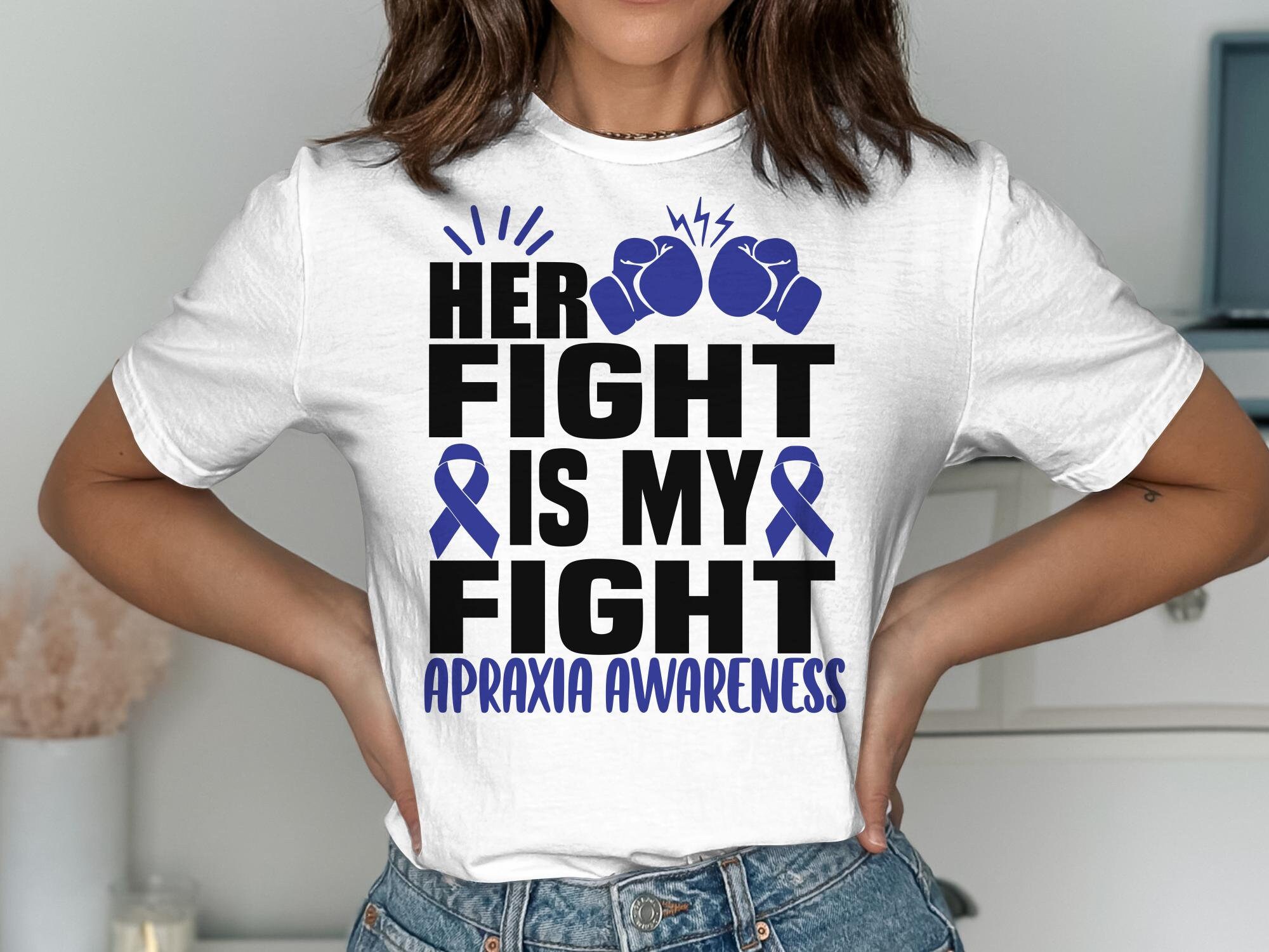 Apraxia Awareness Svg Png, HER Fight is My Fight Svg, Blue Ribbon Svg ...