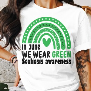 Scoliosis Awareness Svg Png, In June We Wear GREEN Svg, Green Ribbon Svg, Scoliosis Spine Support Svg Cricut File Sublimation Design