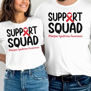 Marfan Syndrome Awareness Svg Png, Support Squad Svg, Red Ribbon Svg Cricut Png Subliamtion Designs
