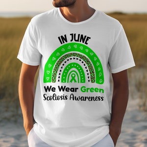 Scoliosis Awareness Svg Png, In June We Wear Green Svg, Green Ribbon Svg, Scoliosis Spine Support Svg Sublimation Design