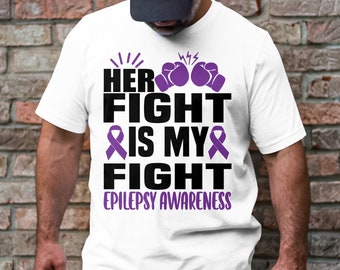 Conciencia de la epilepsia Svg Png, Su lucha es mi lucha svg, cinta púrpura svg cricut corte sublimación de archivos