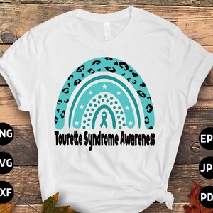 Tourette Syndrom Awareness SVG Png, Tourette Syndrom Awareness SVG, Teal Ribbon SVG Cricut Datei Sublimation Design
