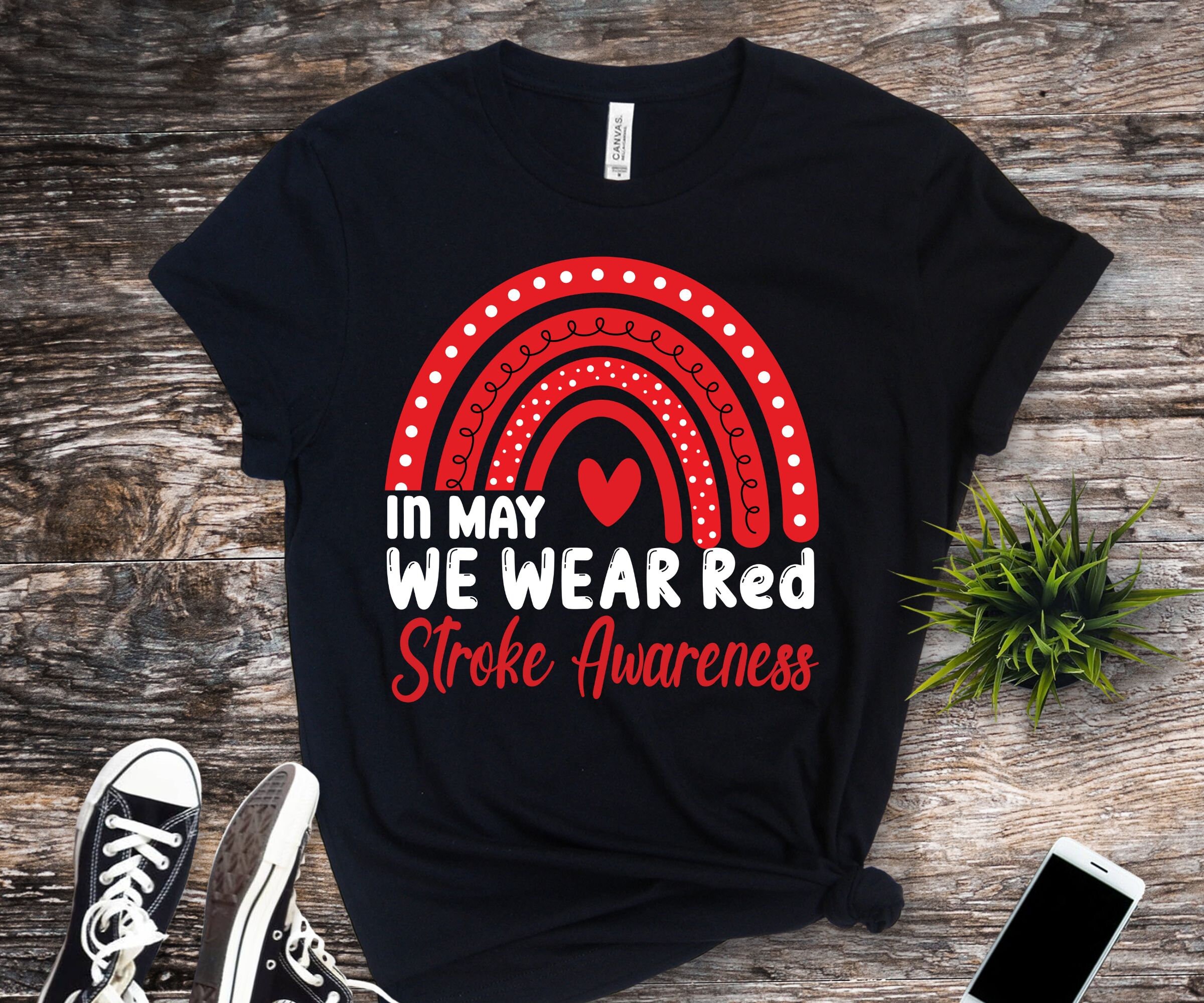 Stroke Awareness Svg Png, in May We Wear Red Stroke Awareness Png, Red ...