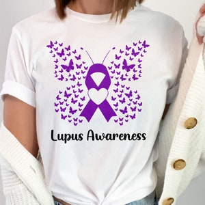 Lupus Awareness Svg Png, butterfly Lupus Awareness Png, Support Lupus Purple Ribbon Svg Cricut File Sublimation Design