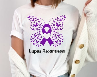 Lupus Awareness Svg Png, butterfly Lupus Awareness Png, Support Lupus Purple Ribbon Svg Cricut File Sublimation Design
