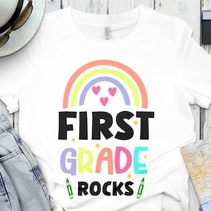 First Grade Rocks Png Svg, Back to School Svg, 1st Day of School Kindergarten Svg Cricut Sublimation